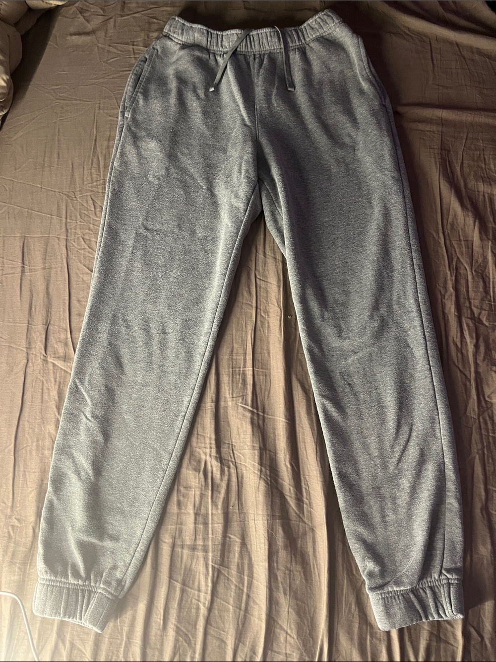 Men's Gray Fleece Jogger Pants - Casual Comfort